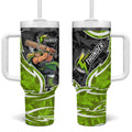Sydney Thunder Tumbler With Handle Flaming Lightning Storm Geometric Sports Mascot Art