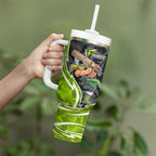 Sydney Thunder Tumbler With Handle Flaming Lightning Storm Geometric Sports Mascot Art