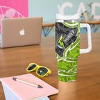 Sydney Thunder Tumbler With Handle Flaming Lightning Storm Geometric Sports Mascot Art