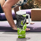 Sydney Thunder Tumbler With Handle Flaming Lightning Storm Geometric Sports Mascot Art