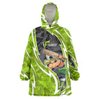 Sydney Thunder Wearable Blanket Hoodie Flaming Lightning Storm Geometric Sports Mascot Art