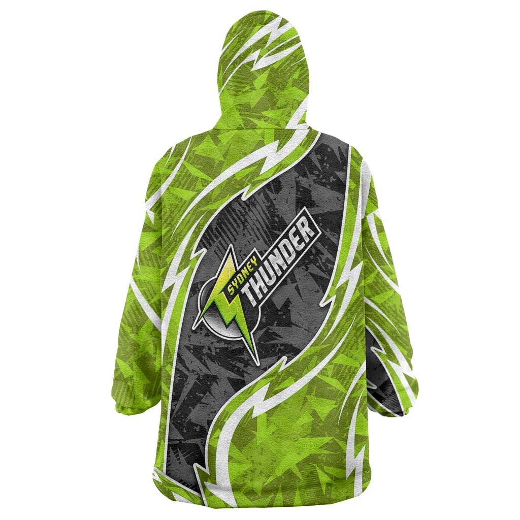 Sydney Thunder Wearable Blanket Hoodie Flaming Lightning Storm Geometric Sports Mascot Art
