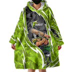Sydney Thunder Wearable Blanket Hoodie Flaming Lightning Storm Geometric Sports Mascot Art
