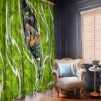 Sydney Thunder Window Curtain Flaming Lightning Storm Geometric Sports Mascot Art