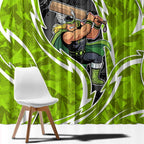 Sydney Thunder Window Curtain Flaming Lightning Storm Geometric Sports Mascot Art