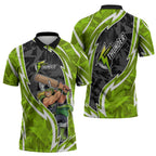Sydney Thunder Zipper Polo Shirt Flaming Lightning Storm Geometric Sports Mascot Art