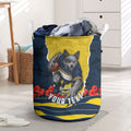 Personalized Cowboys ANZAC Tribute Laundry Basket Poppy Field Soldier Silhouette Aboriginal Rugby Mascot