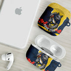 Personalized Cowboys ANZAC Tribute AirPods Case Poppy Field Soldier Silhouette Aboriginal Rugby Mascot