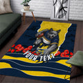 Personalized Cowboys ANZAC Tribute Area Rug Poppy Field Soldier Silhouette Aboriginal Rugby Mascot