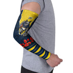 Personalized Cowboys ANZAC Tribute Arm Sleeves Poppy Field Soldier Silhouette Aboriginal Rugby Mascot