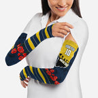 Personalized Cowboys ANZAC Tribute Arm Sleeves Poppy Field Soldier Silhouette Aboriginal Rugby Mascot