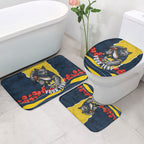 Personalized Cowboys ANZAC Tribute Bathroom Set Poppy Field Soldier Silhouette Aboriginal Rugby Mascot