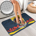 Personalized Cowboys ANZAC Tribute Bathroom Set Poppy Field Soldier Silhouette Aboriginal Rugby Mascot