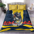 Personalized Cowboys ANZAC Tribute Bedding Set Poppy Field Soldier Silhouette Aboriginal Rugby Mascot