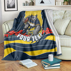 Personalized Cowboys ANZAC Tribute Blanket Poppy Field Soldier Silhouette Aboriginal Rugby Mascot