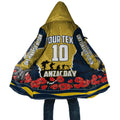 Personalized Cowboys ANZAC Tribute Cloak Poppy Field Soldier Silhouette Aboriginal Rugby Mascot