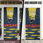 Personalized Cowboys ANZAC Tribute Door Cover Poppy Field Soldier Silhouette Aboriginal Rugby Mascot