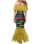 Personalized Cowboys ANZAC Tribute Family Matching Mermaid Dress and Hawaiian Shirt Poppy Field Soldier Silhouette Aboriginal Rugby Mascot