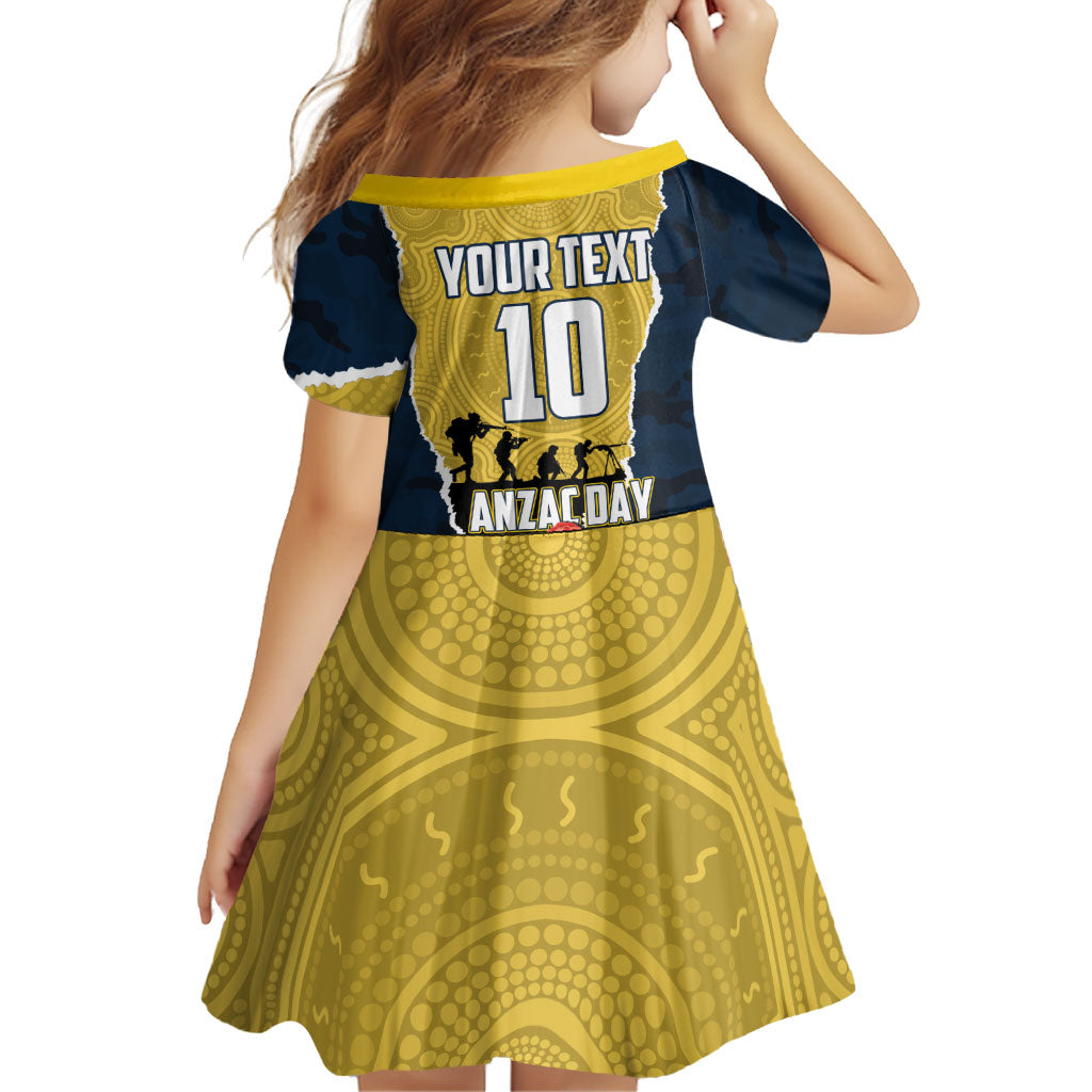Personalized Cowboys ANZAC Tribute Family Matching Off Shoulder Maxi Dress and Hawaiian Shirt Poppy Field Soldier Silhouette Aboriginal Rugby Mascot