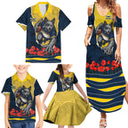Personalized Cowboys ANZAC Tribute Family Matching Summer Maxi Dress and Hawaiian Shirt Poppy Field Soldier Silhouette Aboriginal Rugby Mascot