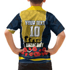 Personalized Cowboys ANZAC Tribute Family Matching Tank Maxi Dress and Hawaiian Shirt Poppy Field Soldier Silhouette Aboriginal Rugby Mascot