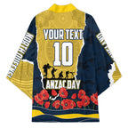 Personalized Cowboys ANZAC Tribute Kimono Poppy Field Soldier Silhouette Aboriginal Rugby Mascot