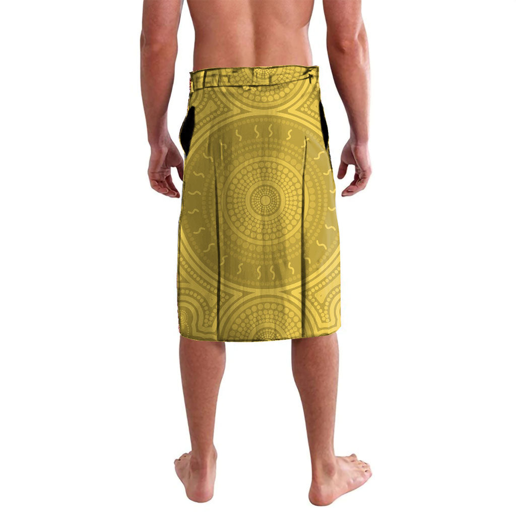 Personalized Cowboys ANZAC Tribute Lavalava Poppy Field Soldier Silhouette Aboriginal Rugby Mascot