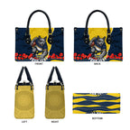 Personalized Cowboys ANZAC Tribute Leather Bag Poppy Field Soldier Silhouette Aboriginal Rugby Mascot