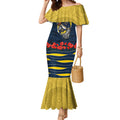 Personalized Cowboys ANZAC Tribute Mermaid Dress Poppy Field Soldier Silhouette Aboriginal Rugby Mascot