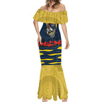Personalized Cowboys ANZAC Tribute Mermaid Dress Poppy Field Soldier Silhouette Aboriginal Rugby Mascot