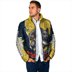 Personalized Cowboys ANZAC Tribute Padded Jacket Poppy Field Soldier Silhouette Aboriginal Rugby Mascot