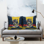 Personalized Cowboys ANZAC Tribute Pillow Cover Poppy Field Soldier Silhouette Aboriginal Rugby Mascot