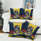 Personalized Cowboys ANZAC Tribute Pillow Cover Poppy Field Soldier Silhouette Aboriginal Rugby Mascot