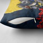 Personalized Cowboys ANZAC Tribute Pillow Cover Poppy Field Soldier Silhouette Aboriginal Rugby Mascot