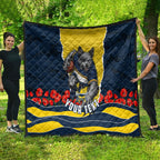 Personalized Cowboys ANZAC Tribute Quilt Poppy Field Soldier Silhouette Aboriginal Rugby Mascot