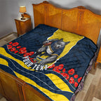 Personalized Cowboys ANZAC Tribute Quilt Poppy Field Soldier Silhouette Aboriginal Rugby Mascot