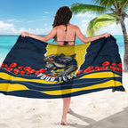 Personalized Cowboys ANZAC Tribute Sarong Poppy Field Soldier Silhouette Aboriginal Rugby Mascot