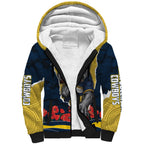 Personalized Cowboys ANZAC Tribute Sherpa Hoodie Poppy Field Soldier Silhouette Aboriginal Rugby Mascot