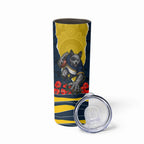 Personalized Cowboys ANZAC Tribute Skinny Tumbler Poppy Field Soldier Silhouette Aboriginal Rugby Mascot