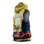 Personalized Cowboys ANZAC Tribute Sleeveless Hoodie Poppy Field Soldier Silhouette Aboriginal Rugby Mascot