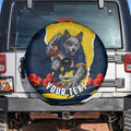 Personalized Cowboys ANZAC Tribute Spare Tire Cover Poppy Field Soldier Silhouette Aboriginal Rugby Mascot