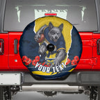 Personalized Cowboys ANZAC Tribute Spare Tire Cover Poppy Field Soldier Silhouette Aboriginal Rugby Mascot