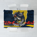 Personalized Cowboys ANZAC Tribute Tablecloth Poppy Field Soldier Silhouette Aboriginal Rugby Mascot