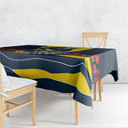 Personalized Cowboys ANZAC Tribute Tablecloth Poppy Field Soldier Silhouette Aboriginal Rugby Mascot