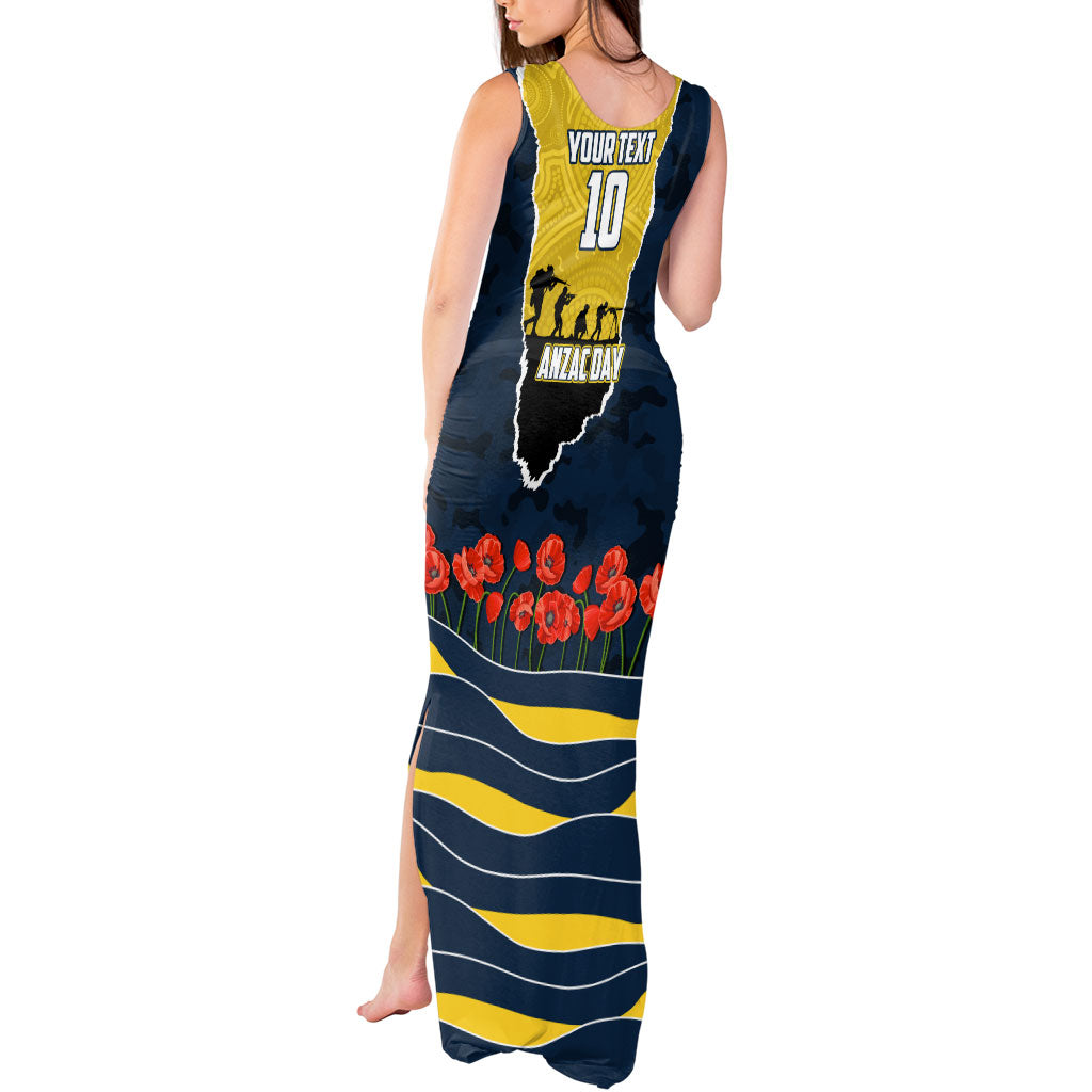 Personalized Cowboys ANZAC Tribute Tank Maxi Dress Poppy Field Soldier Silhouette Aboriginal Rugby Mascot