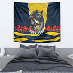 Personalized Cowboys ANZAC Tribute Tapestry Poppy Field Soldier Silhouette Aboriginal Rugby Mascot
