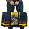 Personalized Cowboys ANZAC Tribute Travel Bag Poppy Field Soldier Silhouette Aboriginal Rugby Mascot