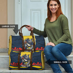 Personalized Cowboys ANZAC Tribute Travel Bag Poppy Field Soldier Silhouette Aboriginal Rugby Mascot