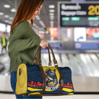 Personalized Cowboys ANZAC Tribute Travel Bag Poppy Field Soldier Silhouette Aboriginal Rugby Mascot