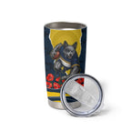 Personalized Cowboys ANZAC Tribute Tumbler Cup Poppy Field Soldier Silhouette Aboriginal Rugby Mascot